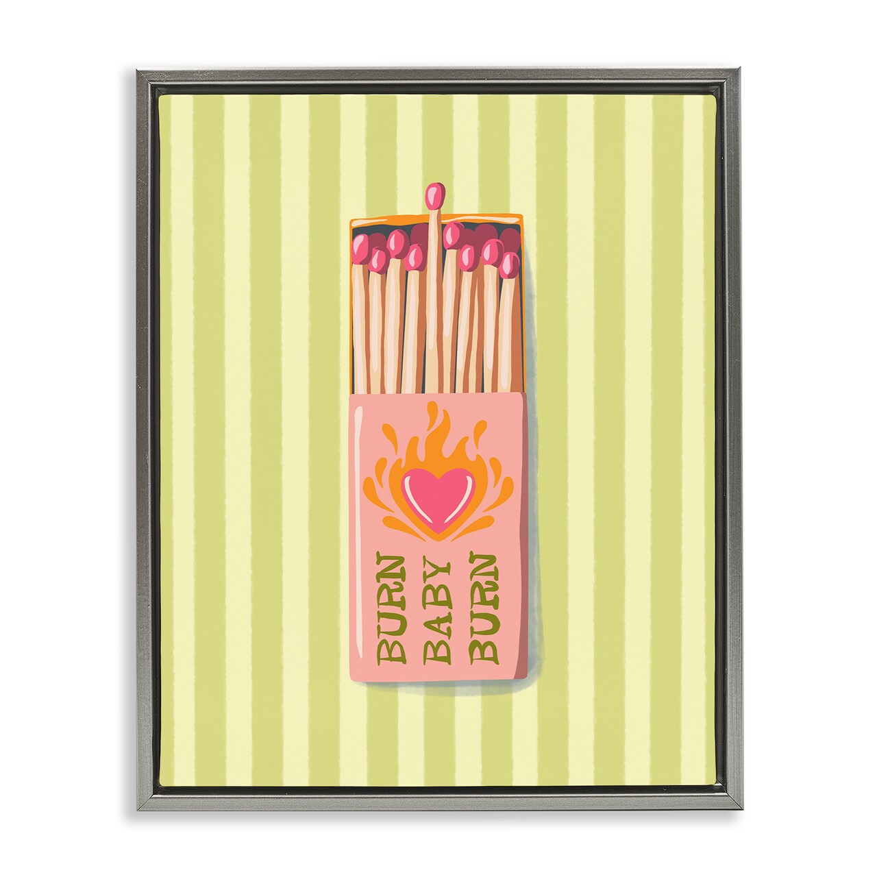 Stupell Industries Burn Baby Matches Floating Frame, design by Elyse Anastacia